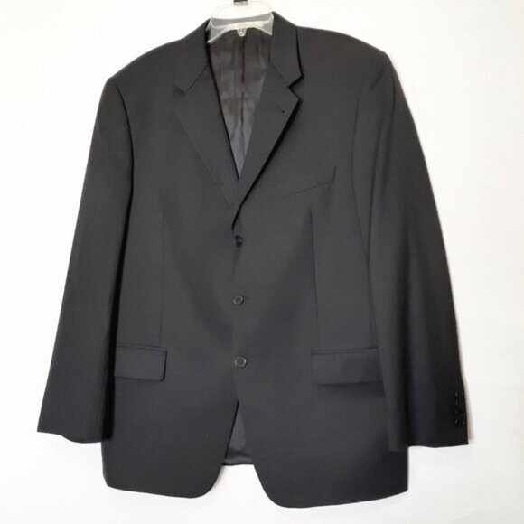MEN'S JOSEPH ABBOUD Black Wool Suit Coat, Blazer, Sport Coat; Size 42R - Picture 2 of 6
